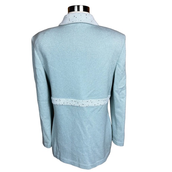 St. John Evening Santana Knit Coquette Sequin Pearl Crystal Embellished Jacket 8 - Picture 12 of 15
